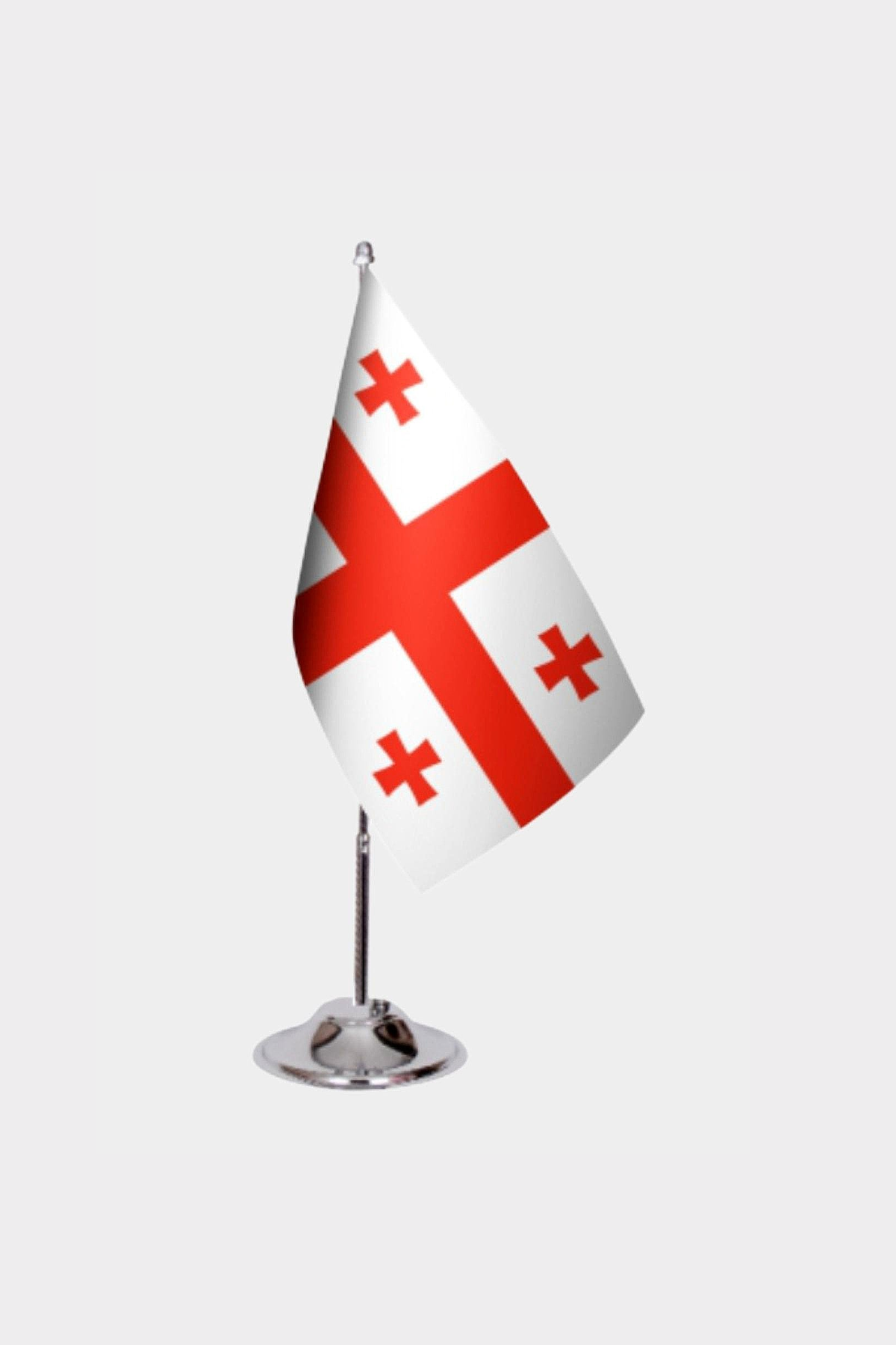 Georgia Desk Flag - Premium Double-Layer Satin with Chrome L-Shaped Stand | Professional Quality Country Desk Flag for Government Offices and Institutions