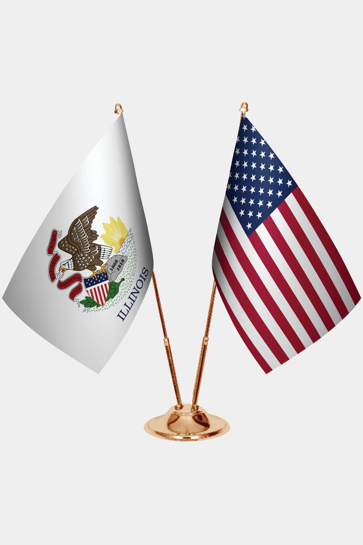 Illinois Gold Desk Flag