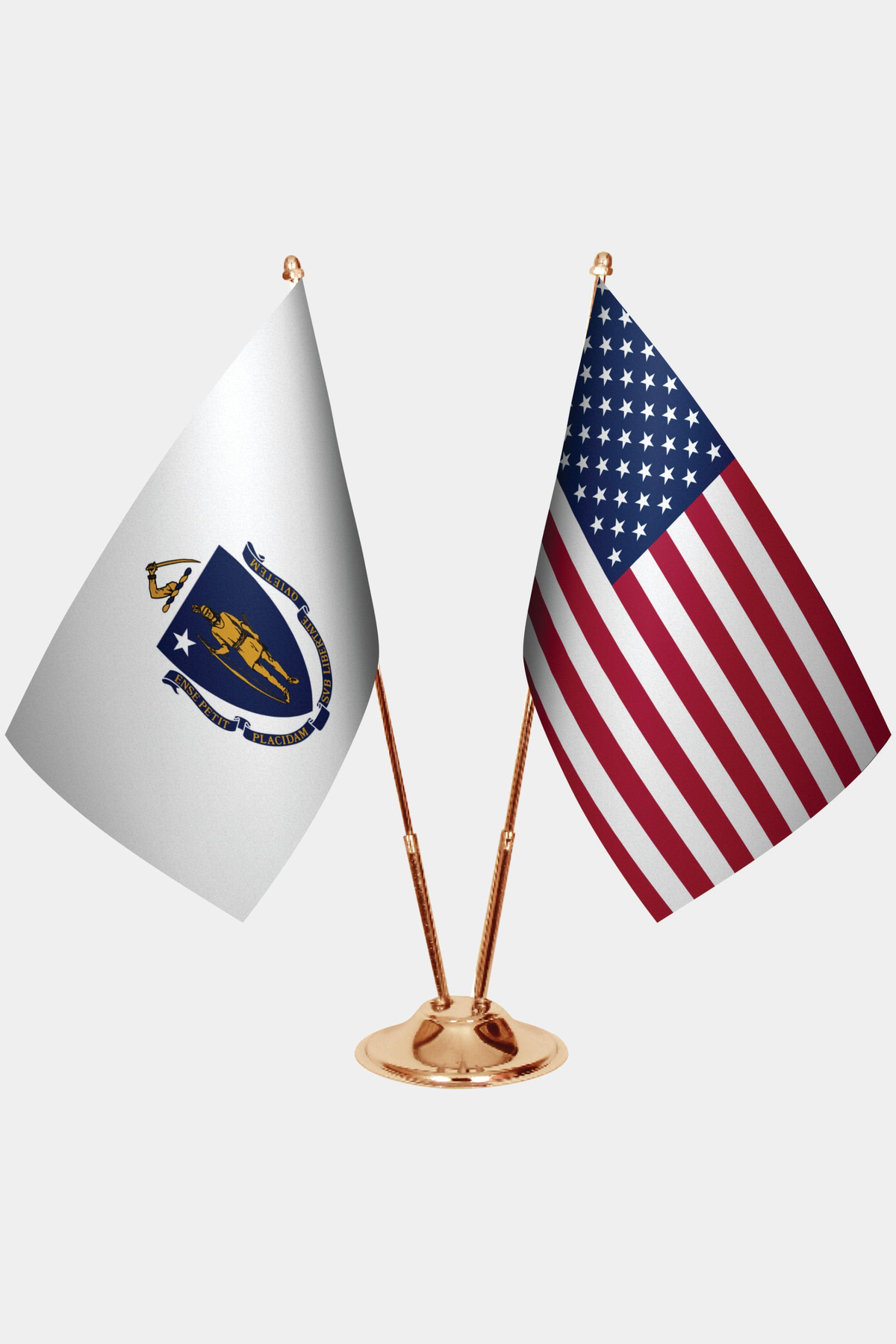 Massachusetts Gold Desk Flag
