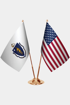 Massachusetts Gold Desk Flag