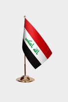 Iraq Gold Desk Flag - Premium Metal Stand