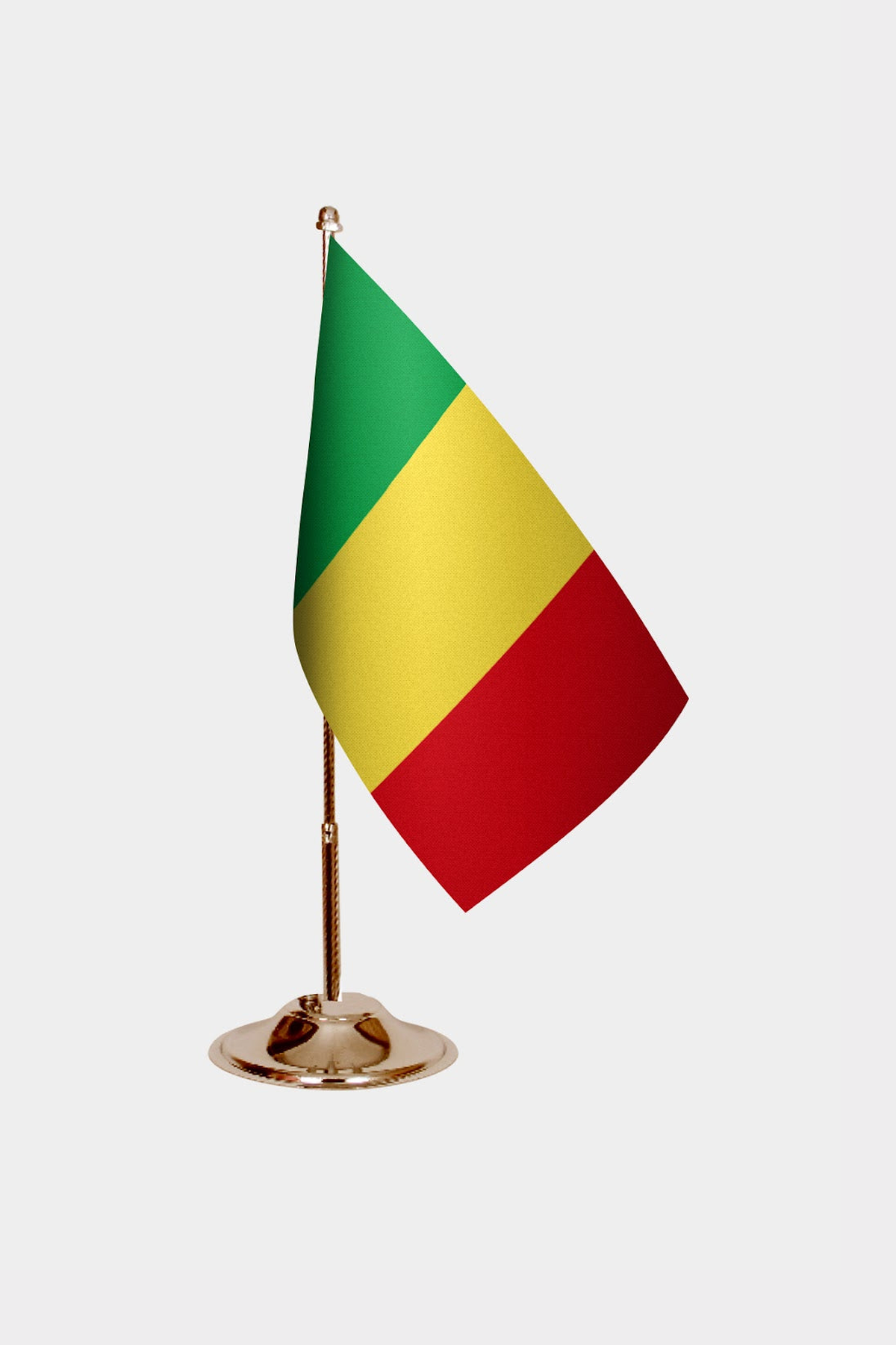 Mali Gold Desk Flag - Premium Metal Stand