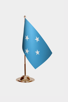 Micronesia Gold Desk Flag - Premium Metal Stand
