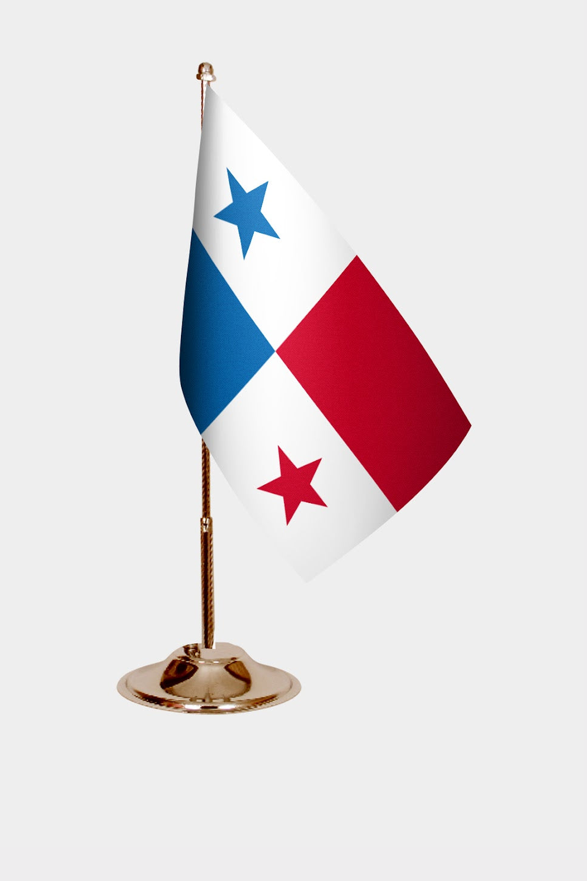 Panama Gold Desk Flag - Premium Metal Stand