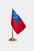 Samoa Gold Desk Flag - Premium Metal Stand