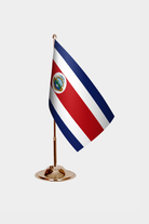 Costa Rica Gold Desk Flag - Premium Metal Stand