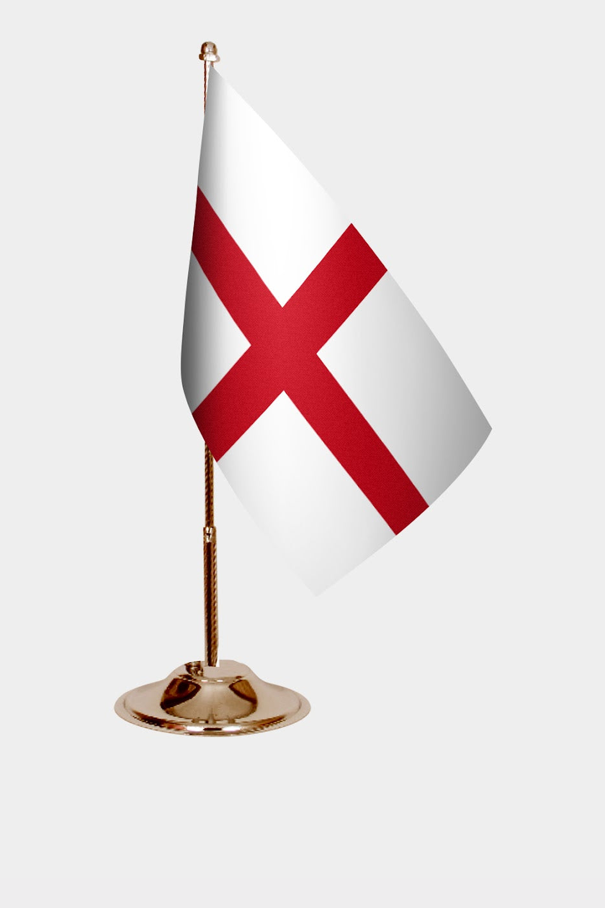 England Gold Desk Flag - Premium Metal Stand