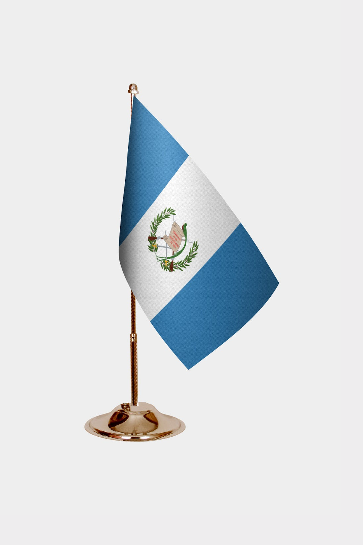Guatemala Gold Desk Flag - Premium Metal Stand