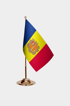 Andorra Gold Desk Flag - Premium Metal Stand