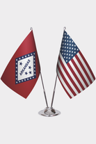 Arkansas & U.S. Desk Flag Set — Double Satin