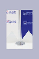 Logo Baskılı Kırlangıç T Model Masa Bayrağı, krom direkli, 8 × 32 cm bayrak, ağırlıklı kaide (4)
