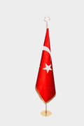 Logo Baskılı Altın Saçaklı Makam Bayrağı