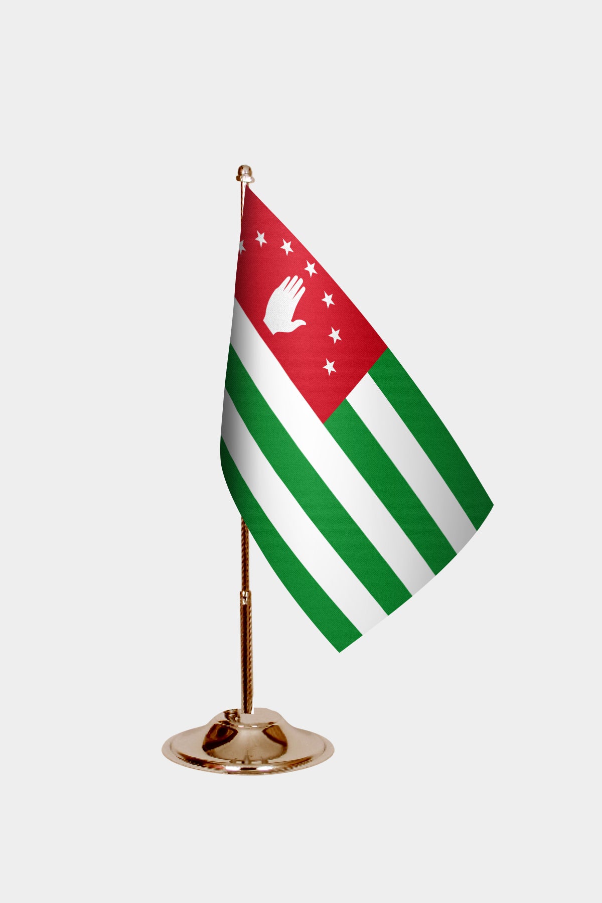Abhazya Gold Desk Flag - Premium Metal Stand
