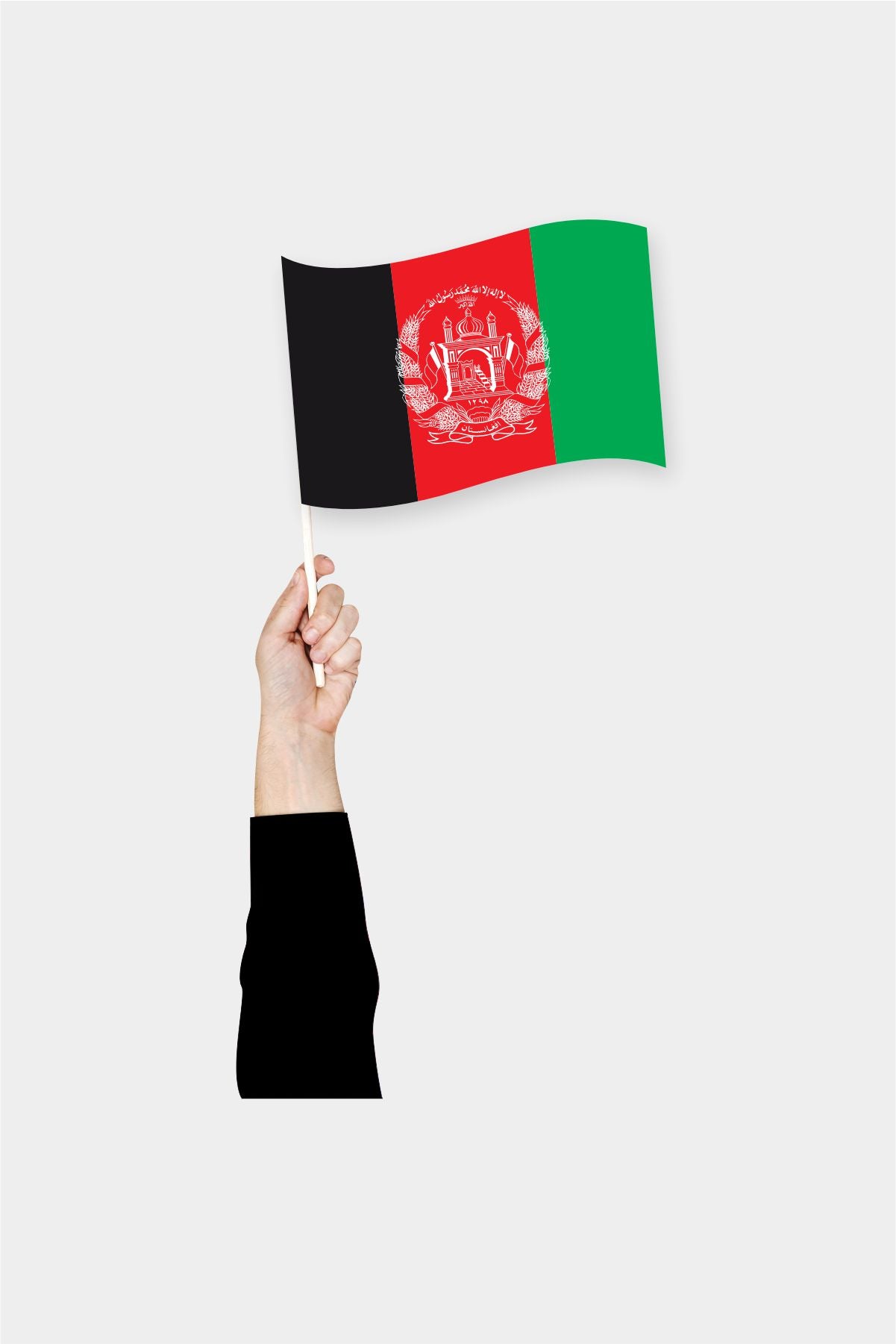 Afghanistan handheld flag on stick - durable polyester country flag for events and parades