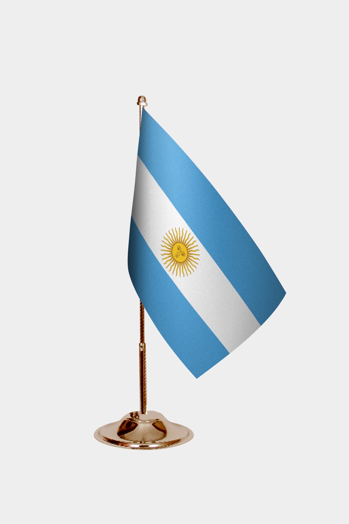 Argentine Gold Desk Flag - Premium Metal Stand