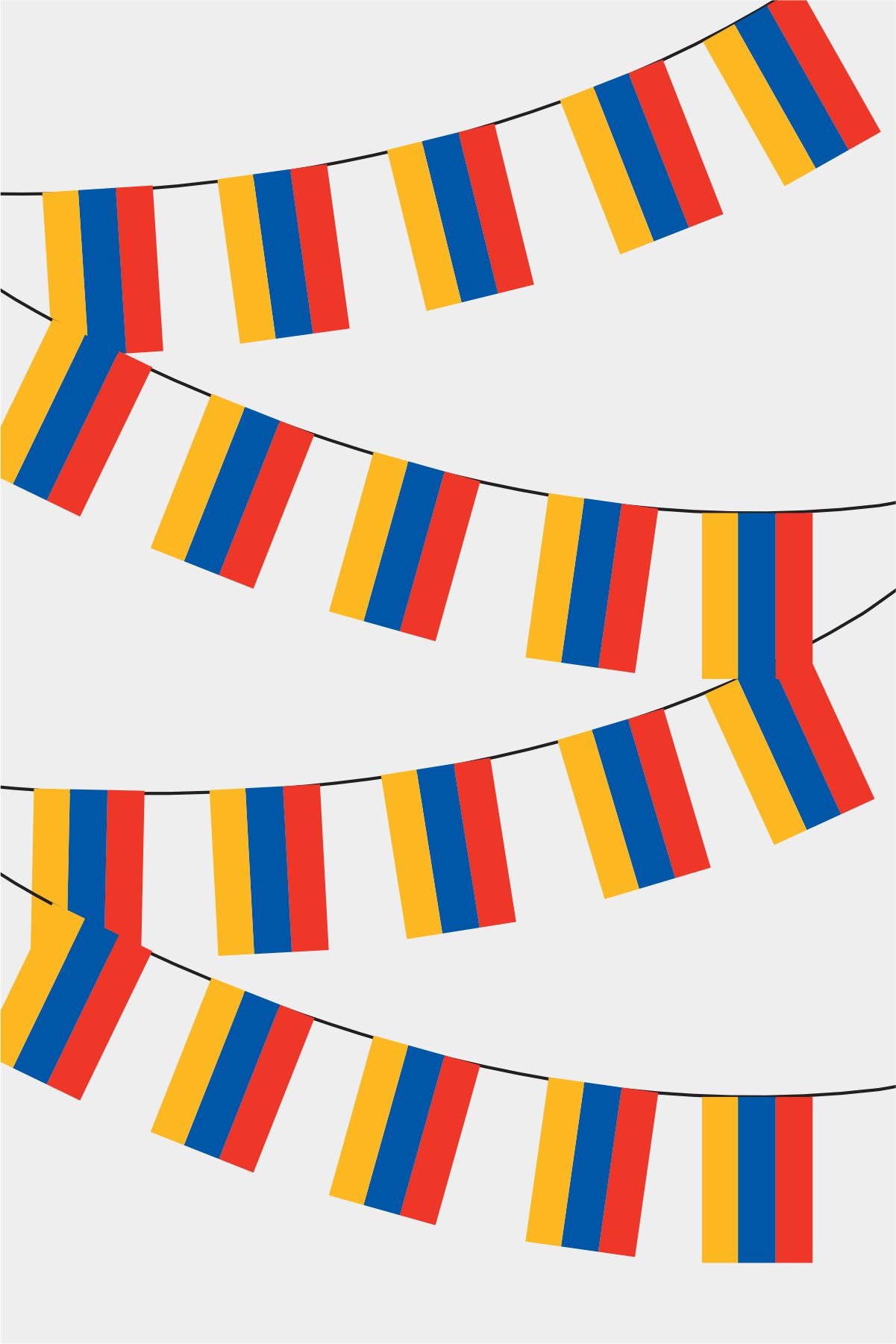 Armenia Rectangular Flag Bunting - 50 Meters Premium String Flags for Party Decoration | Professional Quality Raschel Fabric