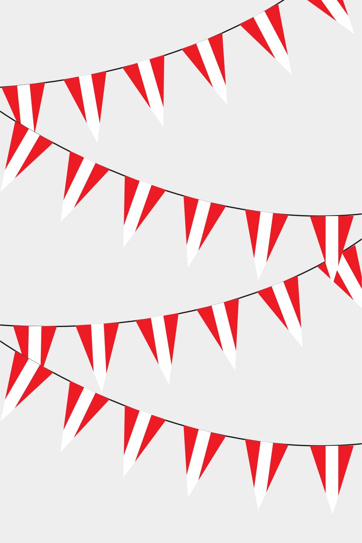 Austria Triangular Flag Bunting - 50 Meters Premium Pennant Flags for Party Decoration | Professional Quality Raschel Fabric