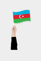 Azerbaijan handheld flag on stick - durable polyester country flag for events and parades