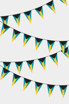 Bahamas Triangular Flag Bunting - 50 Meters Premium Pennant Flags for Party Decoration | Professional Quality Raschel Fabric