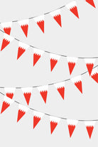 Bahrain Triangular Flag Bunting - 50 Meters Premium Pennant Flags for Party Decoration | Professional Quality Raschel Fabric