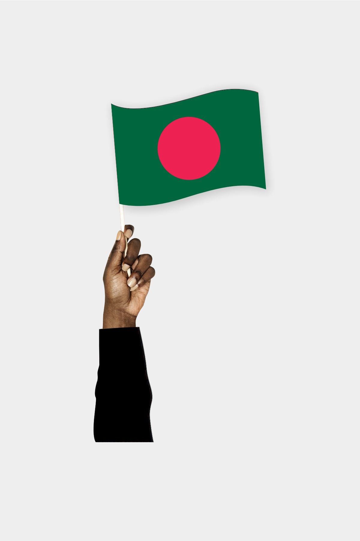 Bangladesh handheld flag on stick - durable polyester country flag for events and parades