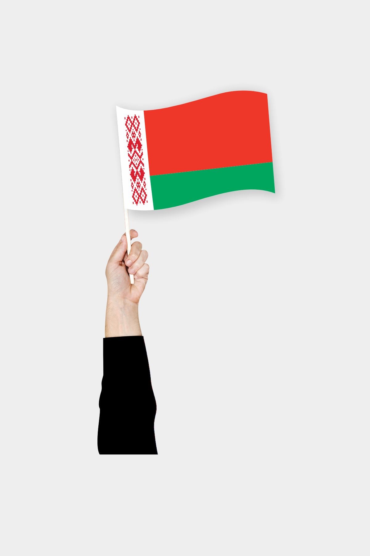 Belarus handheld flag on stick - durable polyester country flag for events and parades
