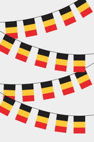 Belgium Rectangular Flag Bunting - 50 Meters Premium String Flags for Party Decoration | Professional Quality Raschel Fabric