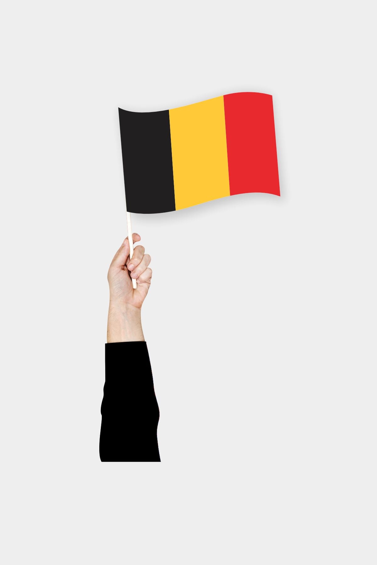 Belgium handheld flag on stick - durable polyester country flag for events and parades