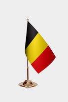 Belgium Gold Desk Flag - Premium Metal Stand