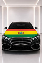 Bolivia flag car hood cover fitted on a black car bonnet