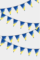 Bosnia and Herzegovina Triangular Flag Bunting - 50 Meters Premium Pennant Flags for Party Decoration | Professional Quality Raschel Fabric