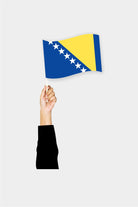 Bosnia and Herzegovina handheld flag on stick - durable polyester country flag for events and parades