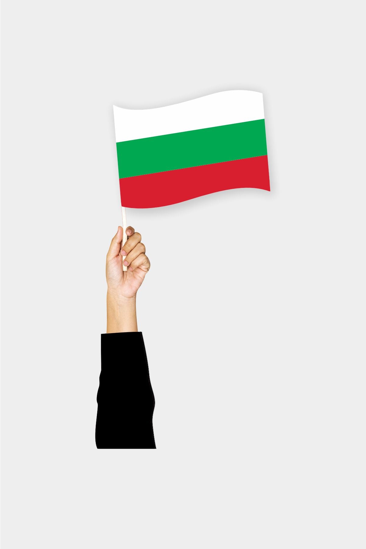Bulgaria handheld flag on stick - durable polyester country flag for events and parades
