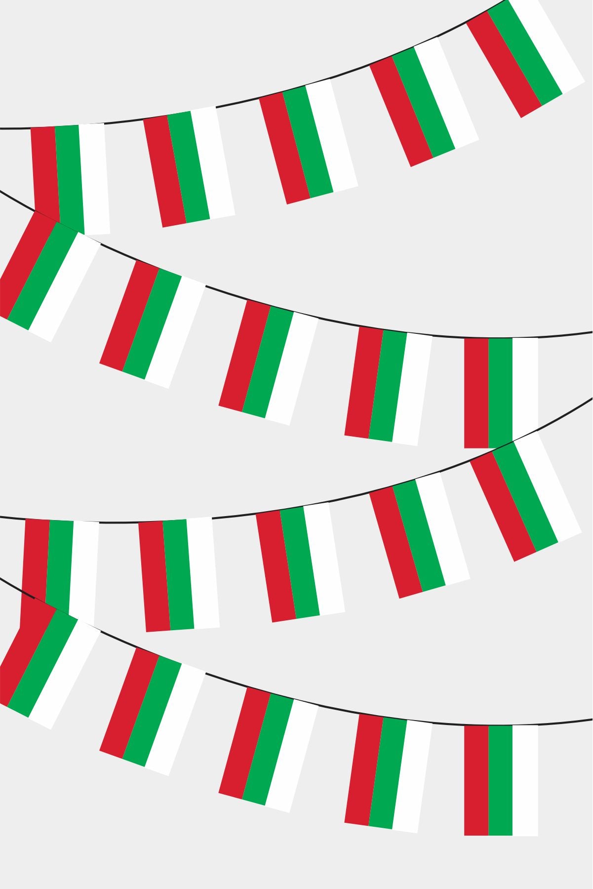 Bulgaria Rectangular Flag Bunting - 50 Meters Premium String Flags for Party Decoration | Professional Quality Raschel Fabric