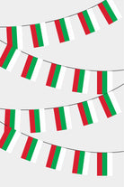 Bulgaria Rectangular Flag Bunting - 50 Meters Premium String Flags for Party Decoration | Professional Quality Raschel Fabric