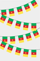 Cameroon Rectangular Flag Bunting - 50 Meters Premium String Flags for Party Decoration | Professional Quality Raschel Fabric