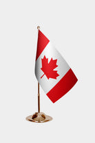 Canadian Gold Desk Flag - Premium Metal Stand