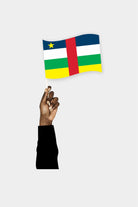Central African Republic handheld flag on stick - durable polyester country flag for events and parades