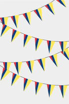 Colombia Triangular Flag Bunting - 50 Meters Premium Pennant Flags for Party Decoration | Professional Quality Raschel Fabric