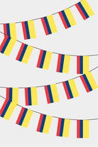Colombia Rectangular Flag Bunting - 50 Meters Premium String Flags for Party Decoration | Professional Quality Raschel Fabric