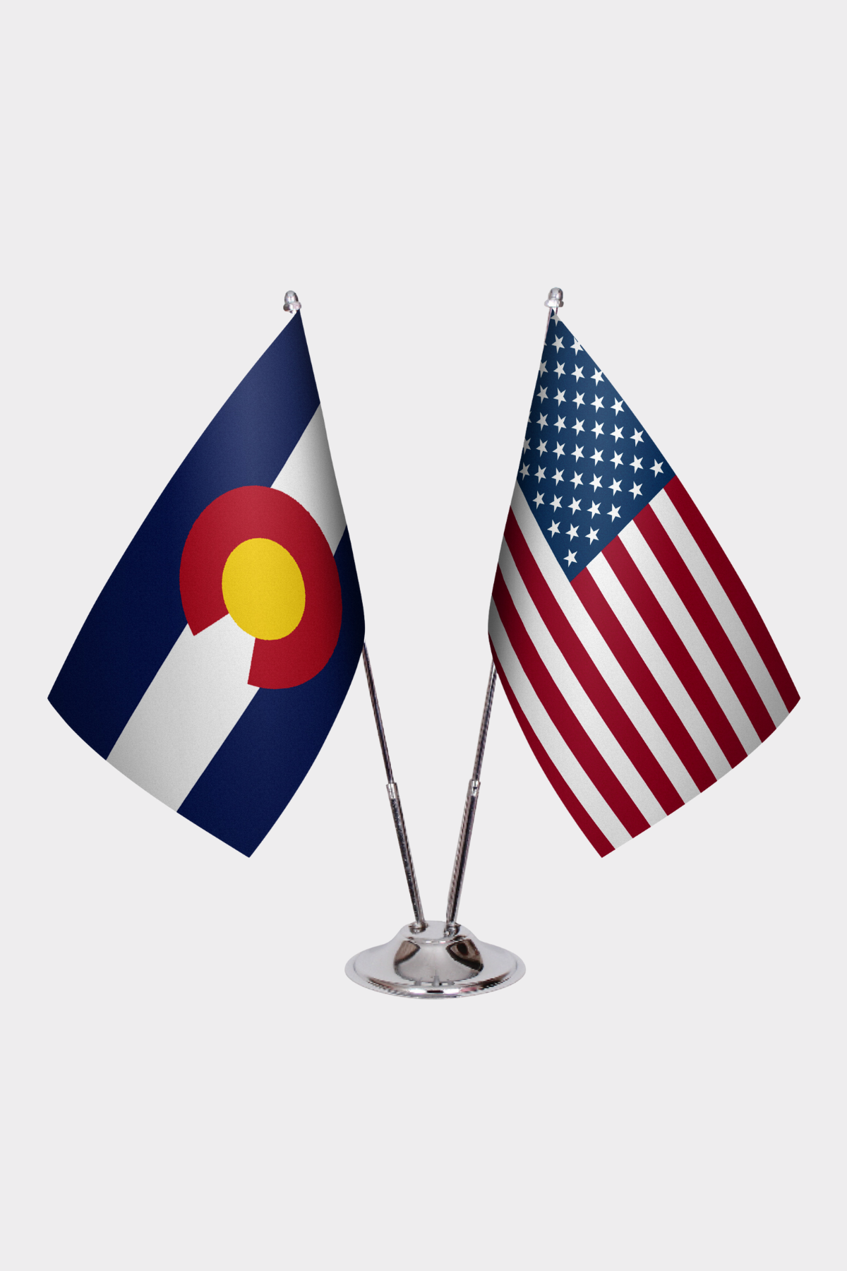Colorado & U.S. Desk Flag Set