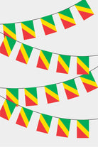 Congo Rectangular Flag Bunting - 50 Meters Premium String Flags for Party Decoration | Professional Quality Raschel Fabric