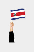 Costa Rica handheld flag on stick - durable polyester country flag for events and parades