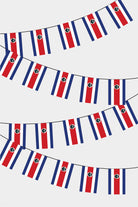 Costa Rica Rectangular Flag Bunting - 50 Meters Premium String Flags for Party Decoration | Professional Quality Raschel Fabric