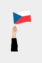 Czech Republic handheld flag on stick - durable polyester country flag for events and parades