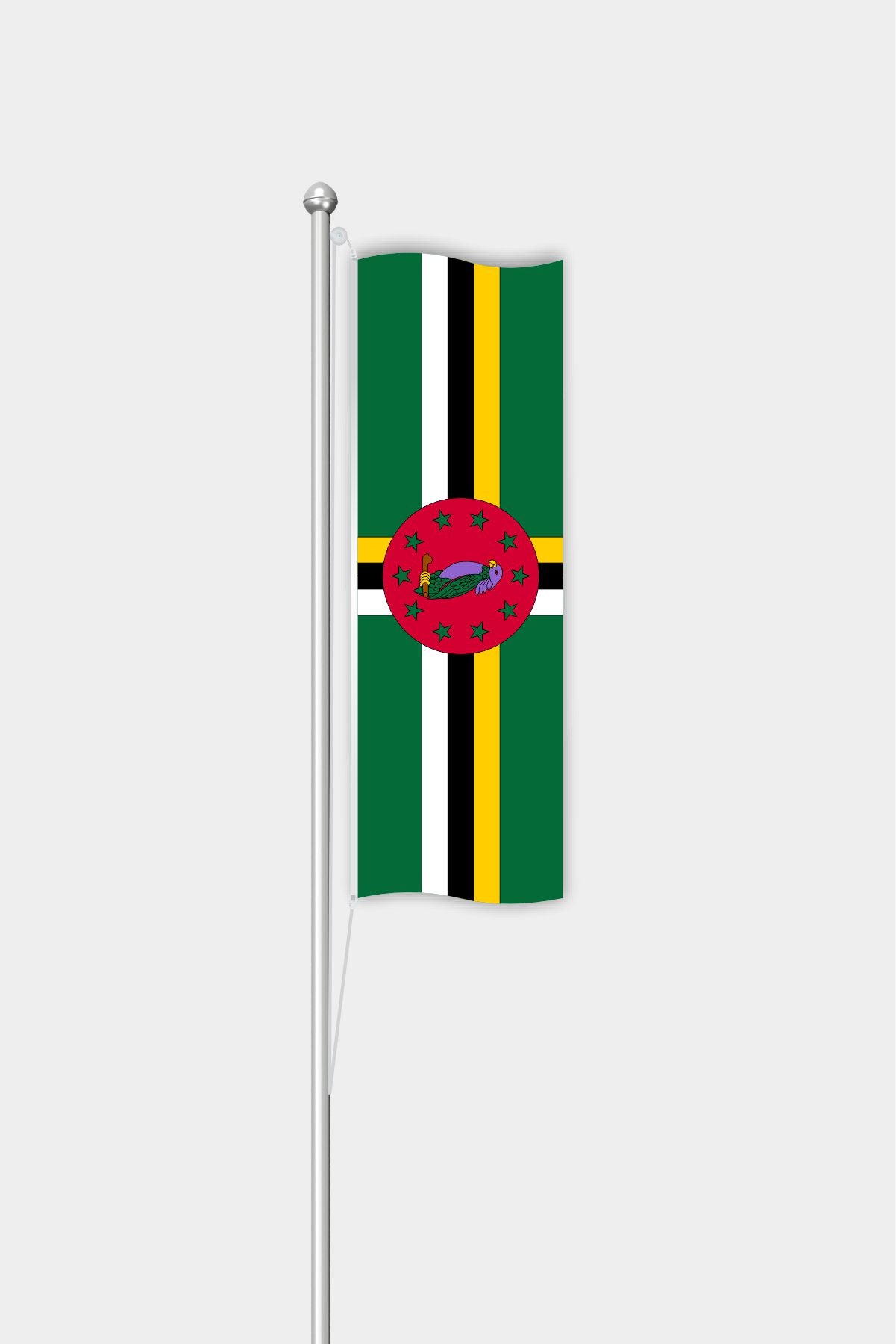 Outdoor Vertical Dominica Flag — Polyester