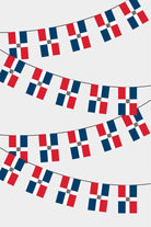 Dominican Republic Rectangular Flag Bunting - 50 Meters Premium String Flags for Party Decoration | Professional Quality Raschel Fabric
