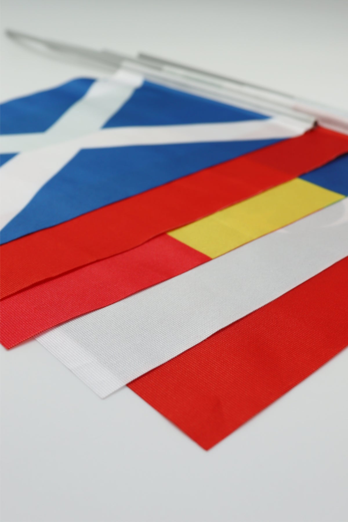 Three Crescents handheld flag on stick - durable polyester country flag for events and parades