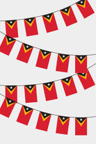 East Timor Rectangular Flag Bunting - 50 Meters Premium String Flags for Party Decoration | Professional Quality Raschel Fabric