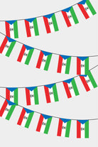 Equatorial Guinea Rectangular Flag Bunting - 50 Meters Premium String Flags for Party Decoration | Professional Quality Raschel Fabric